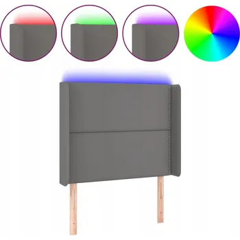 LED čelo postele šedé 103x16x128 cm