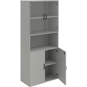 Policová skříň DZ 5 80 07 – Skříň policová dvéřová 185 × 80 cm - Šedá , Šedá , UCO – černá