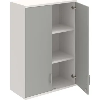 Policová skříň SZ 3 80 01 H – Skříň policová dvéřová 115,2 × 80 cm - Šedá , Bílá , USH – hranatá
