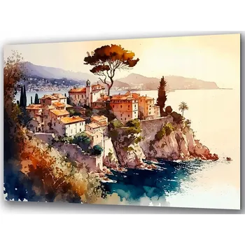 Obraz Skleněný obraz na zeď Itálie Skály Město 120x80 cm