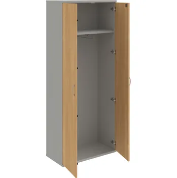 Policová skříň SZ 5 80 01 – Skříň šatní dvéřová 192 × 80 cm - Dub , Šedá , USN – Hobis