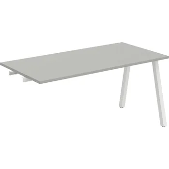 Psací stůl UJ A 1600 R – Stůl jednací rovný délky 160 cm, k řetězení - Šedá , Bílý kov