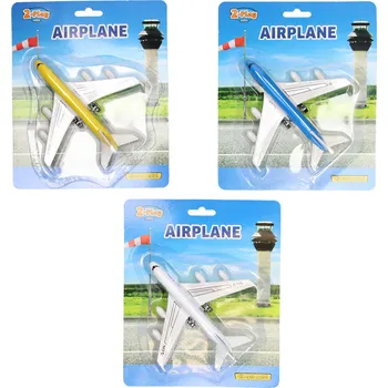 autíčko Kovové letadlo na zpětný chod 14cm (mix)