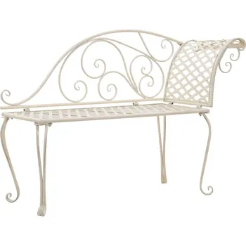 Zahradní lavice vidaXL Zahradní lenoška 128 cm ocelová starožitná [45431] Barva: Bílá