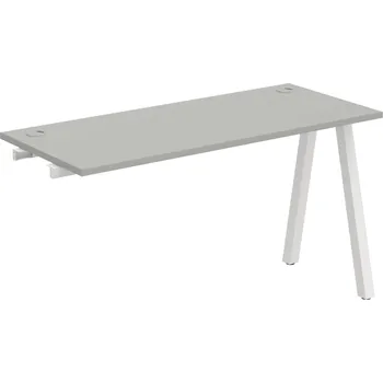 Psací stůl UE A 1400 R – Stůl pracovní délky 140 cm, hl 60 cm, k řetězení - Šedá , Bílý kov