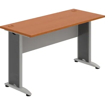 Psací stůl CE 1400 – Stůl pracovní rovný 140 cm, hl. 60 cm - Třešeň , Šedá , Šedý kov