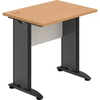 Psací stůl CE 800 – Stůl pracovní rovný 80 cm, hl. 60 cm - Buk , Bílá , Černý kov