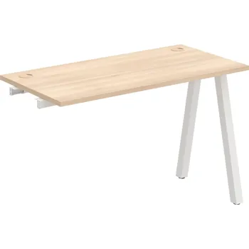 Psací stůl UE A 1200 R – Stůl pracovní délky 120 cm, hl. 60 cm, k řetězení - Akát , Bílý kov