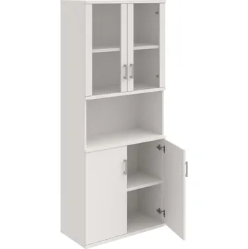 Policová skříň S 5 80 07 – Skříň policová dvéřová 192 × 80 cm - Bílá , Bílá , USH – hranatá