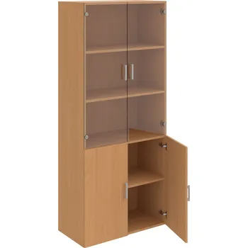 Policová skříň D 5 80 09 – Skříň policová dvéřová 185 × 80 cm - Buk , Buk , USH – hranatá