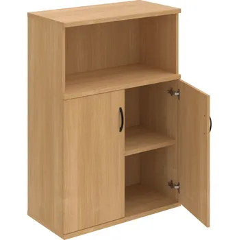 Policová skříň S 3 80 02 – Skříň policová dvéřová 115,2 × 80 cm - Dub , Dub , UCO – černá