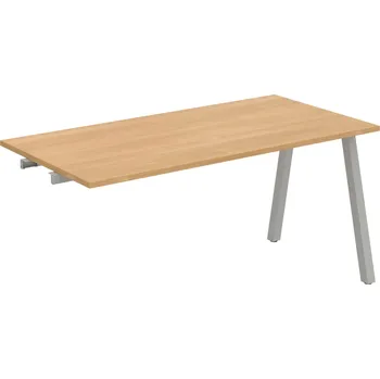 Psací stůl UJ A 1600 R – Stůl jednací rovný délky 160 cm, k řetězení - Dub , Šedý kov