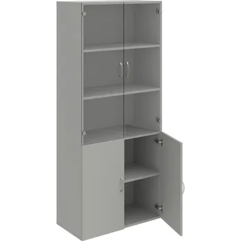 Policová skříň D 5 80 09 – Skříň policová dvéřová 185 × 80 cm - Šedá , Šedá , USN – Hobis