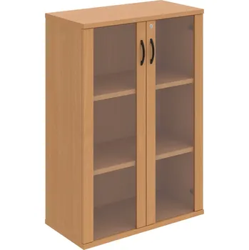 Policová skříň SZ 3 80 04 – Skříň policová dvéřová 115,2 × 80 cm - Buk , Buk , UCO – černá