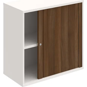 Policová skříň SZ 2 80 03 P – Skříň policová roletová pravá 76.8 × 80 cm - Bílá , Ořech