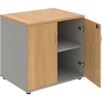 SPZ 80 60 P – Skříňka ke stolu, zavřená, š. 80 cm, léta podél - Dub , Šedá , USN – Hobis