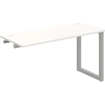 Psací stůl UE O 1400 R – Stůl pracovní délky 140 cm, hl. 60 cm, k řetězení - Bílá , Šedý kov