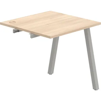 Psací stůl US A 800 R – Stůl pracovní délky 80 cm, k řetězení - Akát , Šedý kov