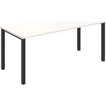 Psací stůl UJ 1800 – Stůl jednací rovný 180 cm - Bílá , Černý kov