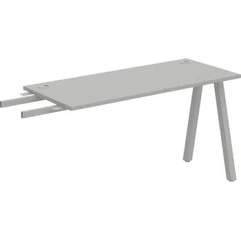 Psací stůl UE A 1400 RU – Stůl pracovní délky 140 cm, hl. 60 cm, k řetězení - Šedá , Šedý kov