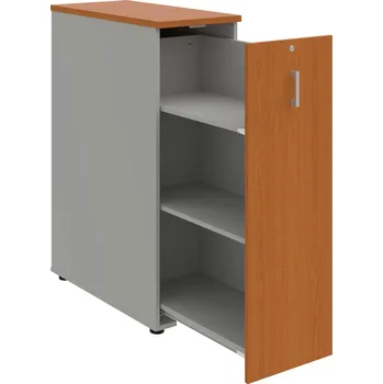 SPVZ 3 P – Skříňka ke stolu, šanonová, výsuvná, pravá - Třešeň , Šedá , USH – hranatá