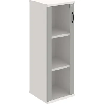 Policová skříň SZ 3 40 02 L – Skříň policová dvéřová 115,2 × 40 cm - Šedá , Bílá , UCO – černá