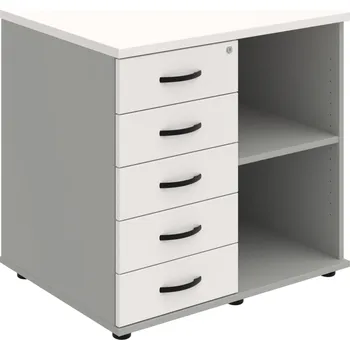 SPKZ 3 80 60 L P – Skříňka ke stolu, levá, s centrálním zamykáním - Bílá , Šedá , UCO – černá