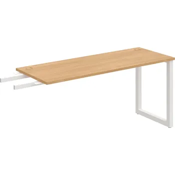 Psací stůl UE O 1600 RU – Stůl pracovní délky 160 cm, hl. 60 cm, k řetězení - Dub , Bílý kov
