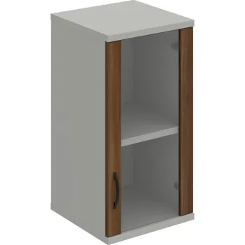 Policová skříň S 2 40 02 P H – Skříň policová dvéřová 76,8 × 40 cm - Ořech , Šedá , UCO – černá