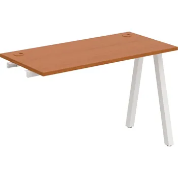 Psací stůl UE A 1200 R – Stůl pracovní délky 120 cm, hl. 60 cm, k řetězení - Třešeň , Bílý kov