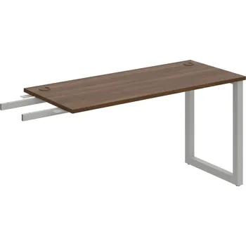Psací stůl UE O 1400 RU – Stůl pracovní délky 140 cm, hl. 60 cm, k řetězení - Ořech , Šedý kov
