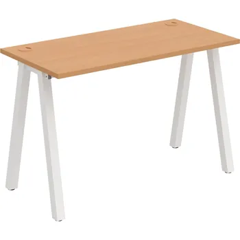 Psací stůl UE A 1200 – Stůl pracovní délky 120 cm, hl. 60 cm - Buk , Bílý kov