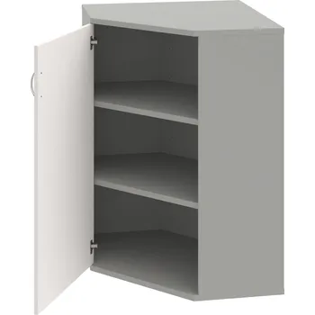 Policová skříň SRV 3 01 L – Skříň vnitřní roh levá 115,2 cm - Bílá , Šedá , USN – Hobis