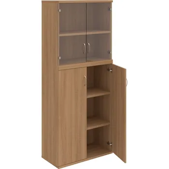 Policová skříň S 5 80 11 – Skříň policová dvéřová 192 × 80 cm - Višeň , Višeň , USN – Hobis