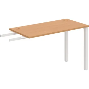Psací stůl UE 1200 RU – Stůl pracovní délky 120 cm, hl. 60 cm, k řetězení - Buk , Bílý kov