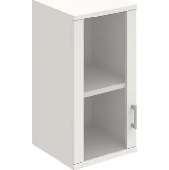 Policová skříň S 2 40 02 L H – Skříň policová dvéřová 76,8 × 40 cm - Bílá , Bílá , USH – hranatá