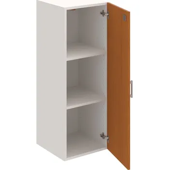 Policová skříň DZ 3 40 01 – Skříň policová dvéřová 111 × 40 cm - Třešeň , Bílá , USH – hranatá