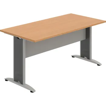 Jednací stůl CJ 1600 – Stůl jednací rovný 160 cm - Buk , Šedá , Šedý kov