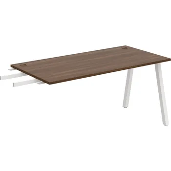 Psací stůl US A 1600 RU – Stůl pracovní délky 160 cm, k řetězení - Ořech , Bílý kov