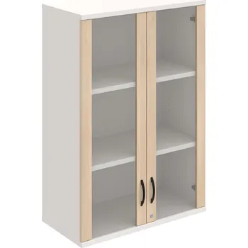 Policová skříň SZ 3 80 04 H – Skříň policová dvéřová 115,2 × 80 cm - Akát , Bílá , UCO – černá