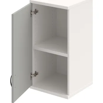 Policová skříň S 2 40 01 L H – Skříň policová dvéřová 76,8 × 40 cm - Šedá , Bílá , UCO – černá