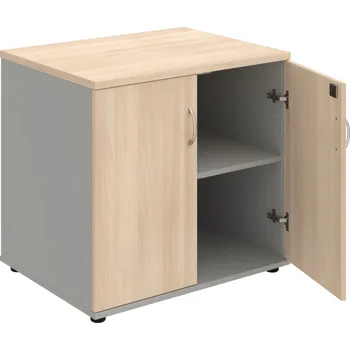 SPZ 80 60 N – Skříňka ke stolu, zavřená, š. 80 cm, léta napříč - Akát , Šedá , USN – Hobis