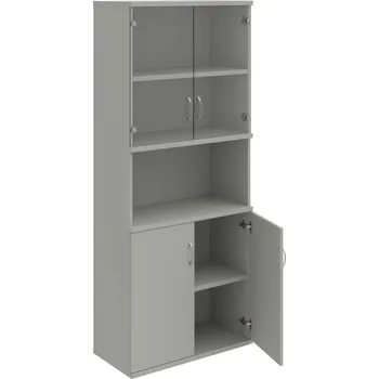 Policová skříň S 5 80 10 – Skříň policová dvéřová 192 × 80 cm - Šedá , Šedá , USN – Hobis