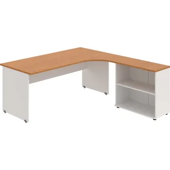Psací stůl GE 1800 H L – Sestava levá 180 cm - Olše , Bílá