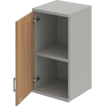 Policová skříň SZ 2 40 01 L H – Skříň policová dvéřová 76,8 × 40 cm - Višeň , Šedá , USH – hranatá