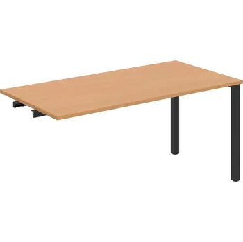 Psací stůl UJ 1600 R – Stůl jednací rovný délky 160 cm, k řetězení - Buk , Černý kov