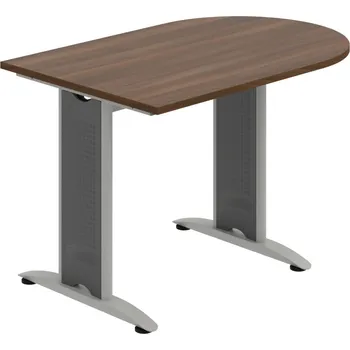 Jednací stůl FP 1200 1 – Stůl jednací oblouk 120 cm - Ořech , Šedý kov