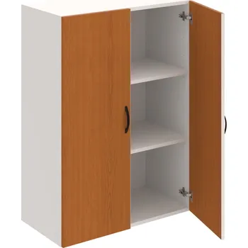 Policová skříň D 3 80 01 – Skříň policová dvéřová 111 × 80 cm - Třešeň , Bílá , UCO – černá