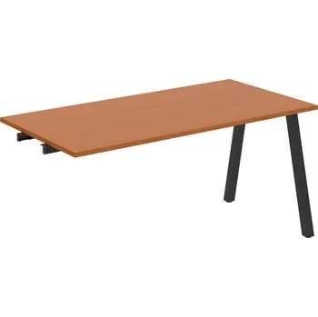 Psací stůl UJ A 1600 R – Stůl jednací rovný délky 160 cm, k řetězení - Třešeň , Černý kov