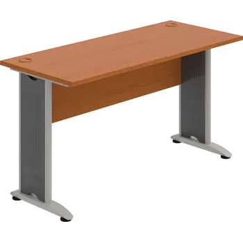 Psací stůl CE 1400 – Stůl pracovní rovný 140 cm, hl. 60 cm - Třešeň , Třešeň , Šedý kov